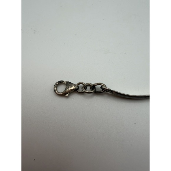 Vintage Sterling Silver Tiger's Eye Oval Cabochon Hinged Bangle Chain Bracelet - Picture 12 of 12